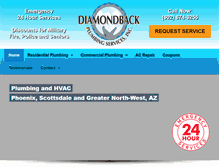 Tablet Screenshot of diamondbackplumbing.com